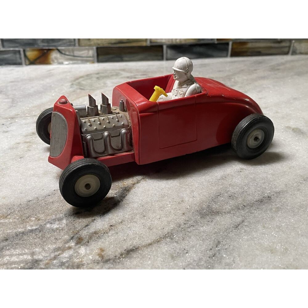 Saunders Hot Rod Friction Red Car Toy Number 2 Vintage 1950s